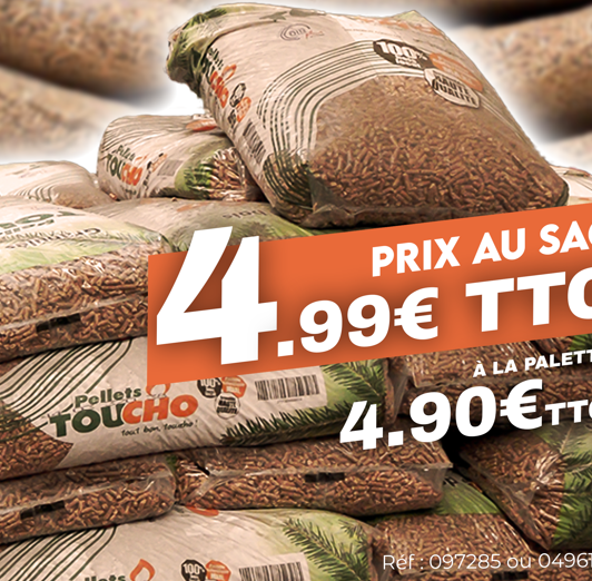 Pellets / Granulés de bois Premium | Marques Toucho ou Aswood