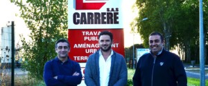 Photo des 3 dirigeants de CARRERE SAS, une belle entreprise gersoise d'exploitation de carrières. 