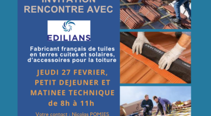 Invitation à une Matinée Technique d'Information pour les Charpentiers en collaboration avec EDILIANS