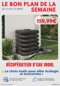 Récupérateur d'eau 1000L 